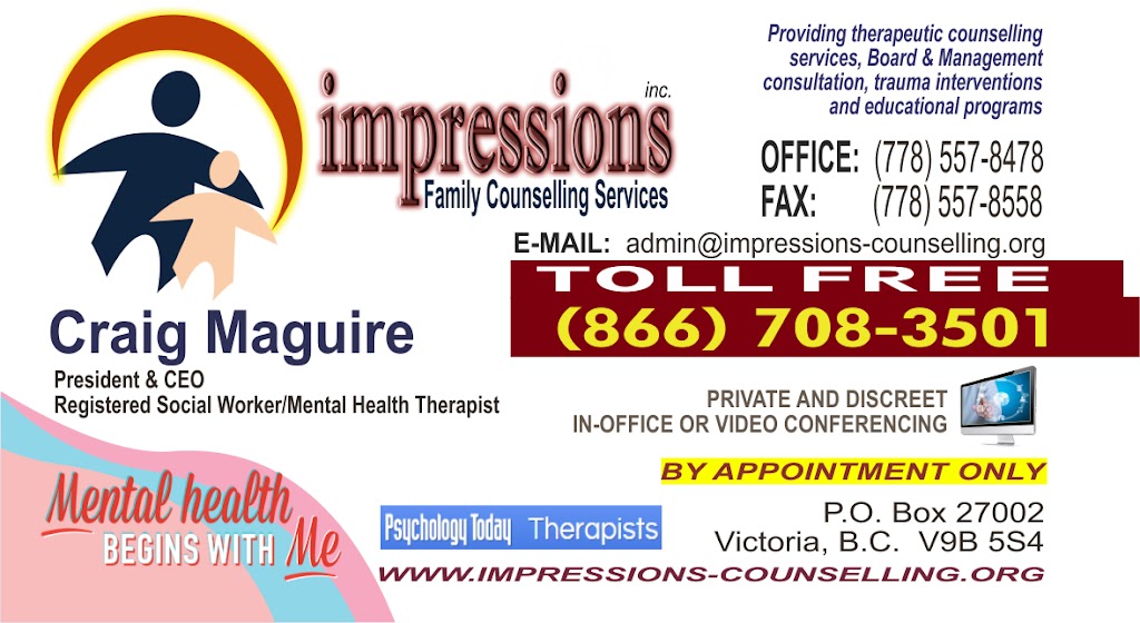 IMPRESSIONS Family Counselling Services Inc. | Box 27002, Victoria, BC V9B 5S4, Canada | Phone: (866) 708-3501