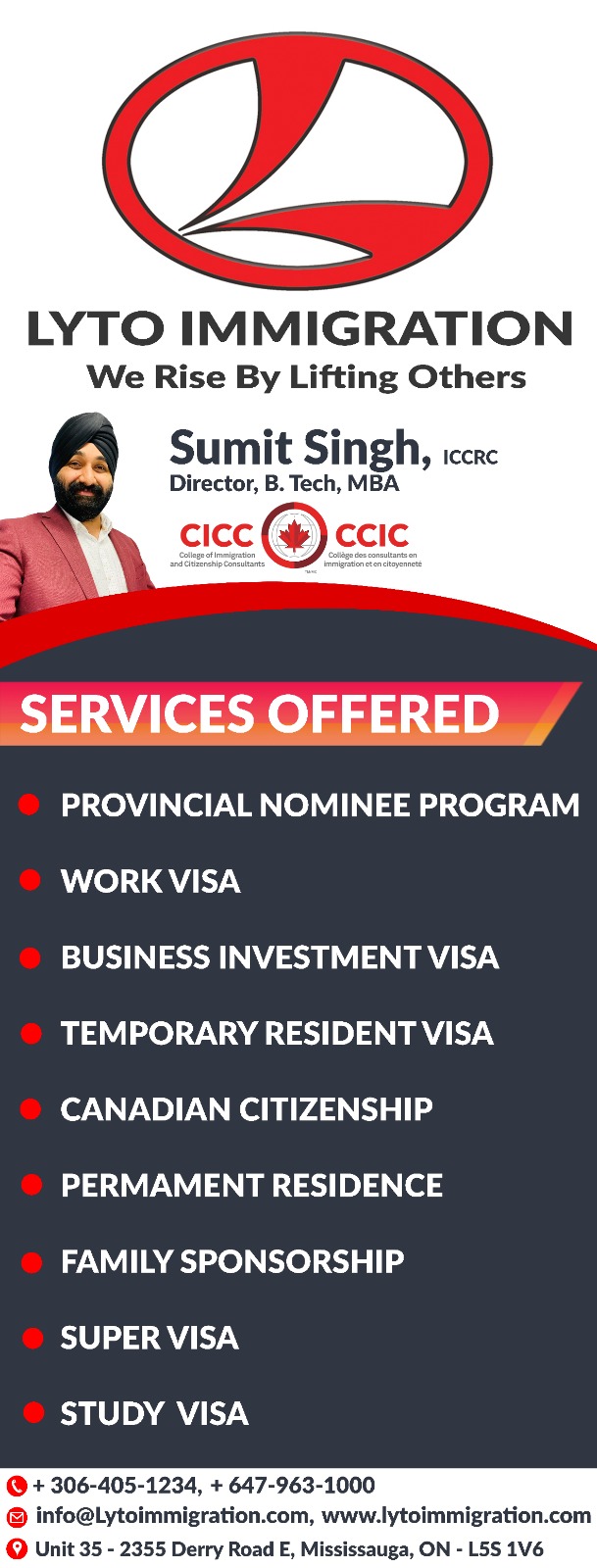 LYTO IMMIGRATION LIMITED | 2355 Derry Rd E UNIT- 35, Mississauga, ON L5S 1V6, Canada | Phone: (306) 405-1234