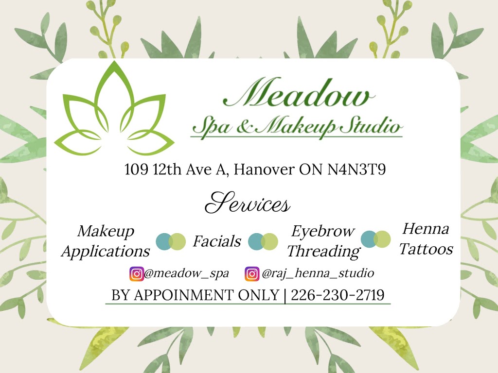 Meadow Spa & Makeup Studio | 109 12th Ave A, Hanover, ON N4N 3T9, Canada | Phone: (226) 230-2719