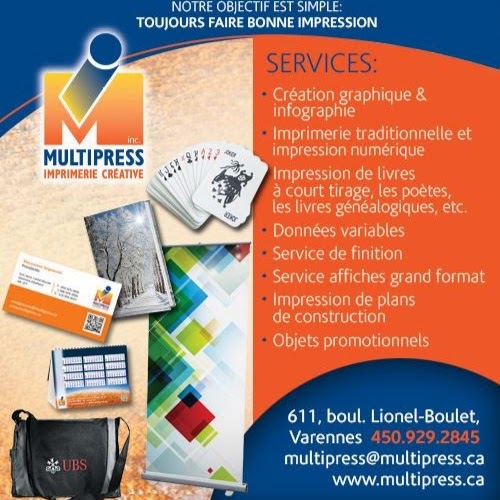 Imprimerie Multipress | 611 Boulevard Lionel-Boulet, Varennes, QC J3X 1P7, Canada | Phone: (450) 929-2845
