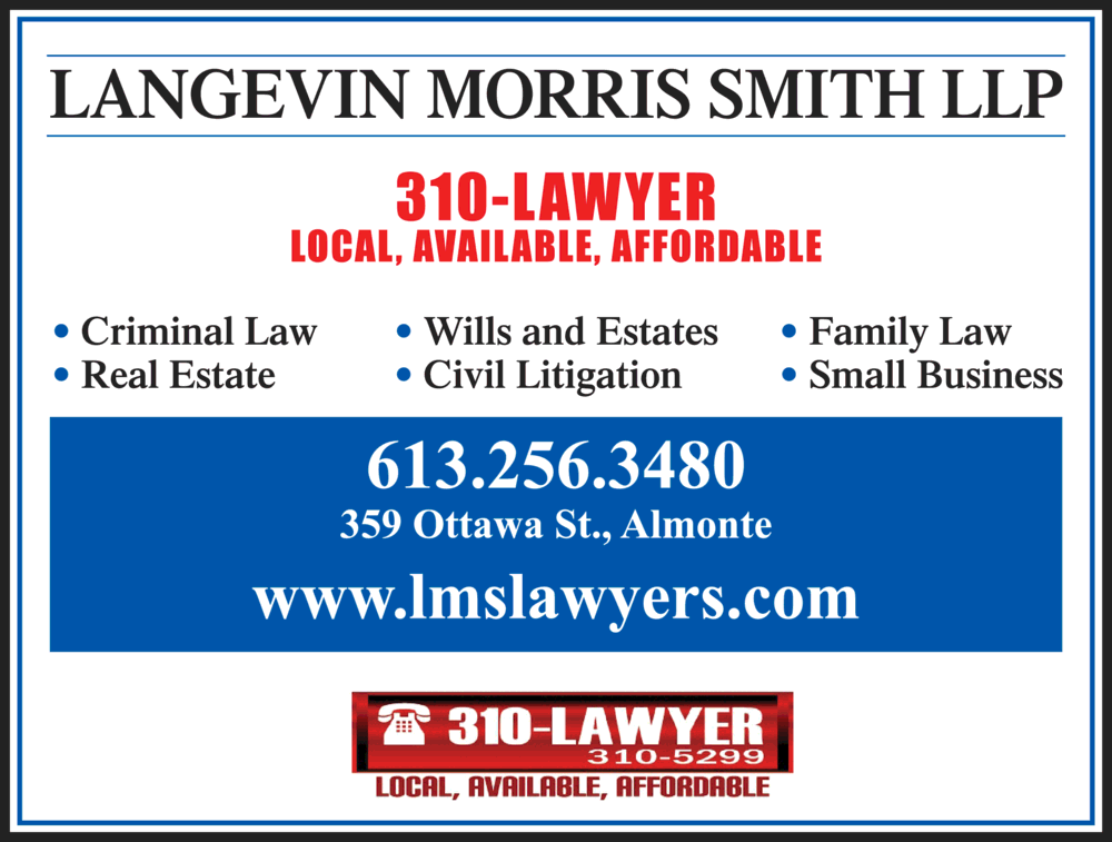 Langevin Morris Smith LLP - Lawyers | 359 Ottawa St, Almonte, ON K0A 1A0, Canada | Phone: (613) 256-3480