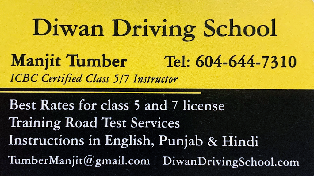 Diwan Driving School | 7026 196b St, Langley, BC V2Y 3A7, Canada | Phone: (604) 644-7310