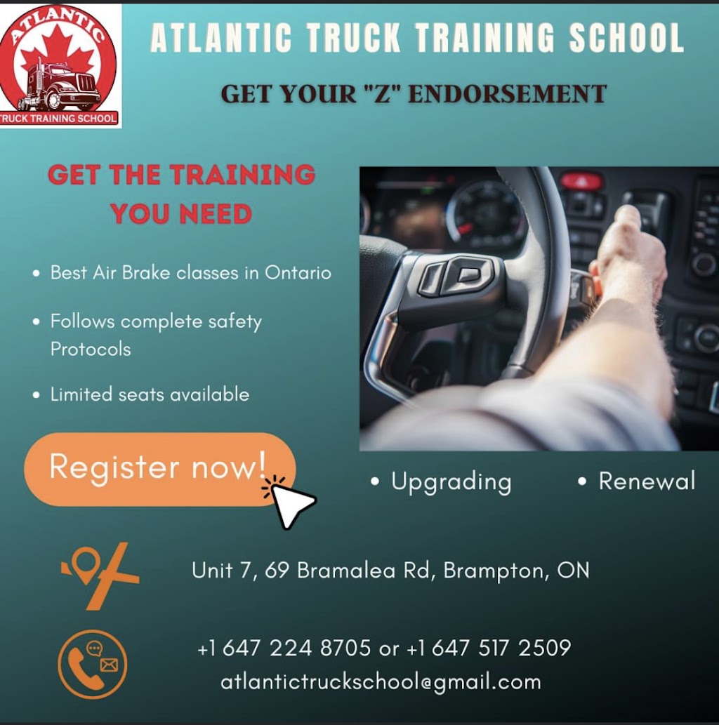 Atlantic Truck Training School | 69 Bramalea Rd Unit 7, Brampton, ON L6T 2W9, Canada | Phone: (647) 224-8705