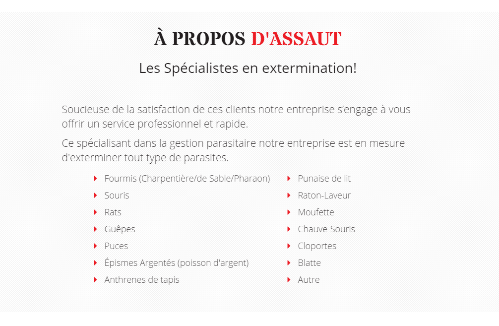 Assaut Extermination | 39 Rue Anatole-Touchette, Saint-Jean-sur-Richelieu, QC J2X 4L5, Canada | Phone: (514) 592-9996