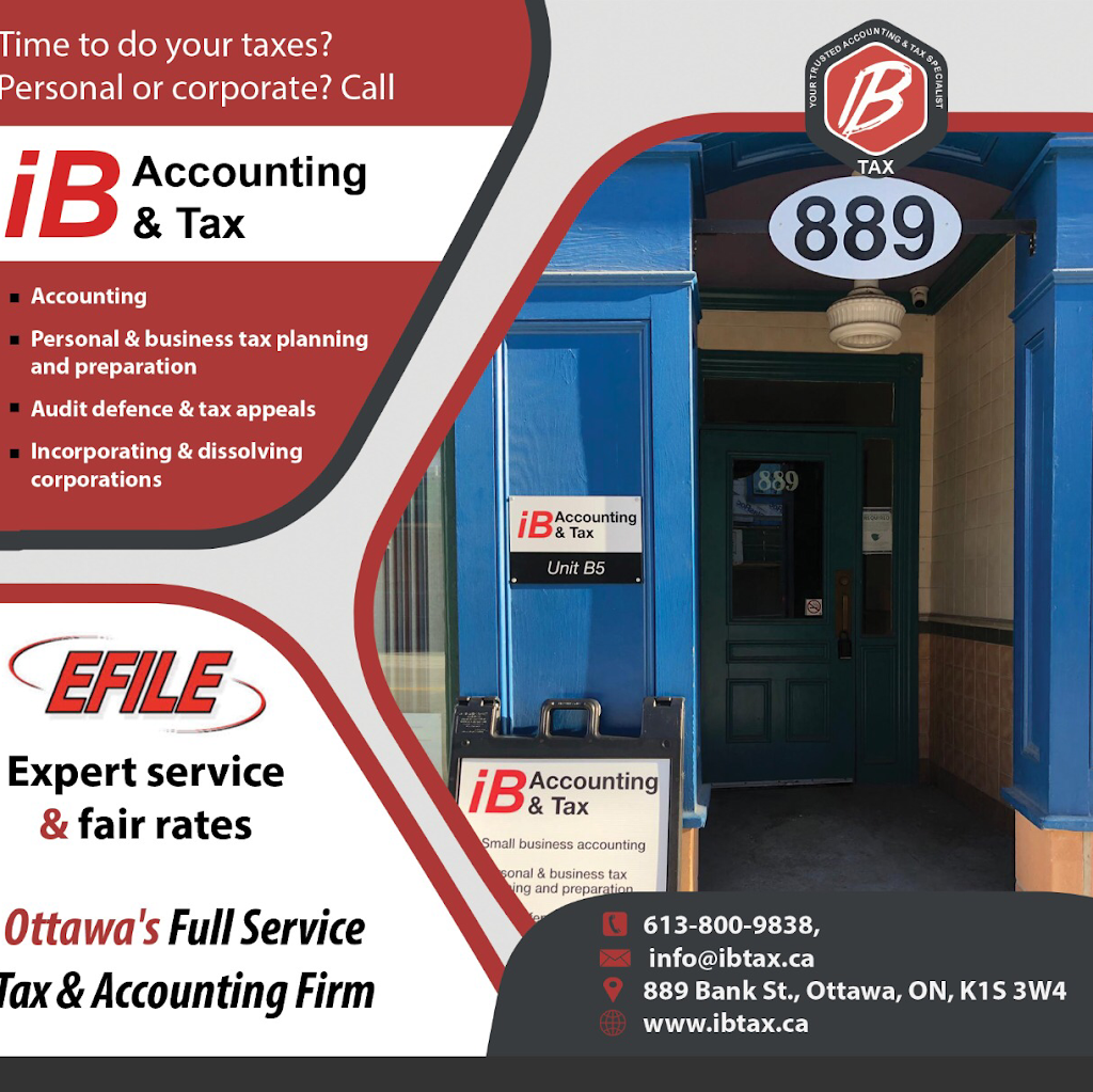 IB Accounting & Tax | 889 Bank St Unit B5, Ottawa, ON K1S 3W4, Canada | Phone: (613) 800-9838