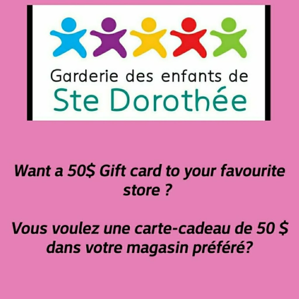 Garderie des enfants de Ste Dorothee | 559 Chem. du Bord-de-lEau, Laval, QC H7X 1T7, Canada | Phone: (514) 833-1567