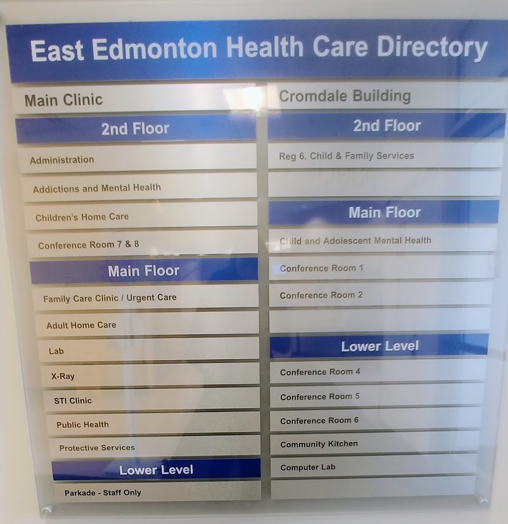 East Edmonton Health Centre | 7910 112 Ave NW, Edmonton, AB T5B 0C2, Canada | Phone: (780) 342-4700