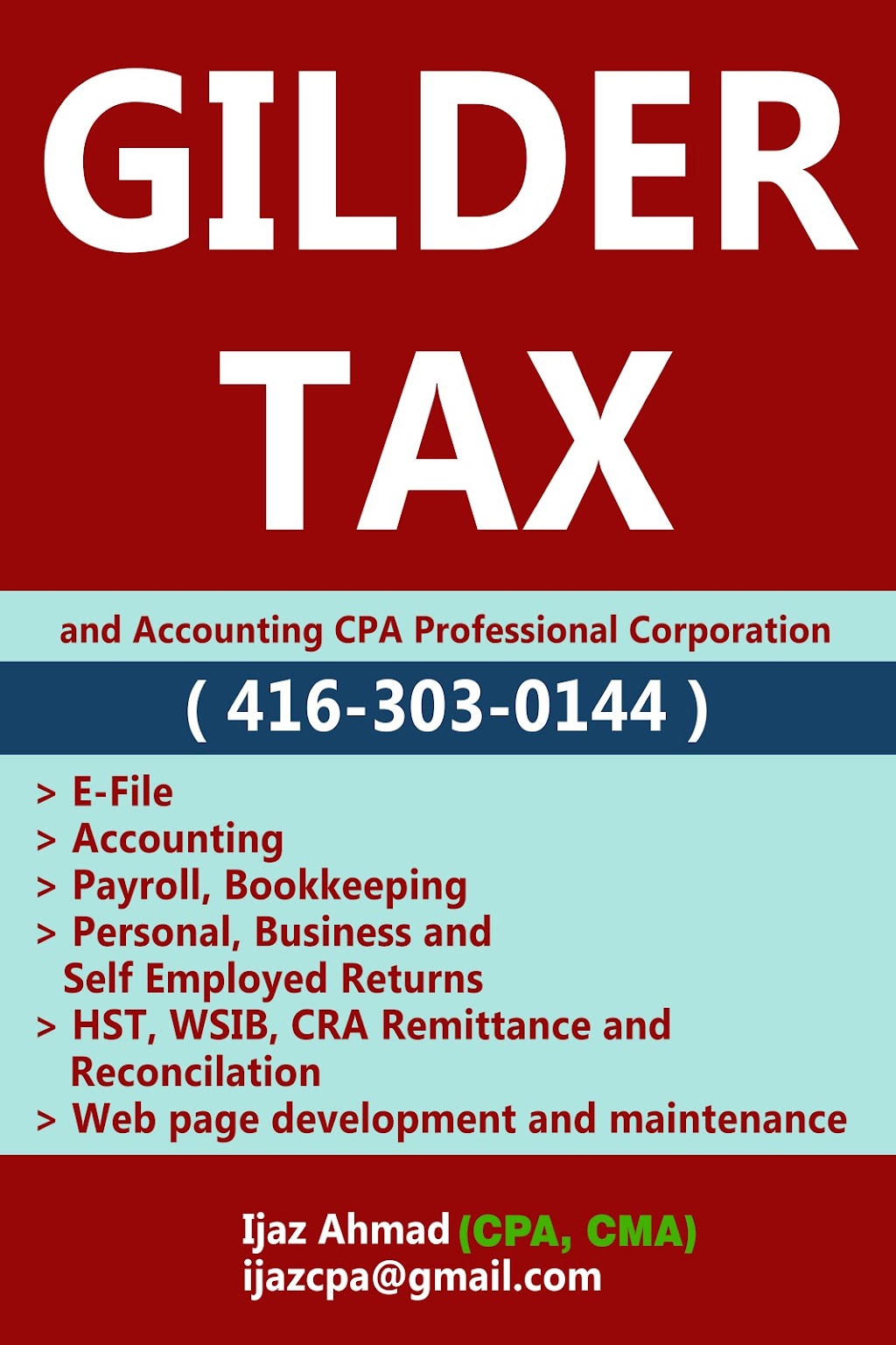 Gilder Tax And Accounting Chartered Professional Accountant CPA | 3143 Eglinton Ave E, Scarborough, ON M1J 2G2, Canada | Phone: (416) 303-0144