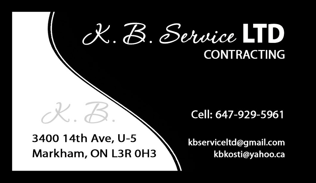 K. B. Service LTD CONTRACTING | 3400 14th Ave, Markham, ON L3R 0B6, Canada | Phone: (647) 929-5961