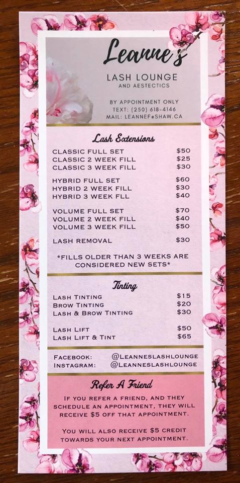 Leannes Lash Lounge | 3753 Cavendish Blvd, Nanaimo, BC V9T 6P7, Canada | Phone: (250) 618-4146