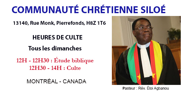 Communauté chrétienne SILOÉ Canada | 13140 Rue Monk, Pierrefonds, QC H8Z 1T6, Canada