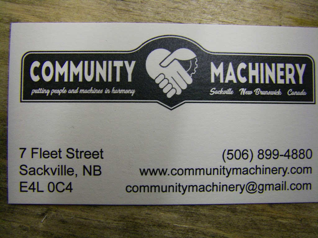 Community Machinery | 7 Fleet St, Sackville, NB E4L 0C4, Canada | Phone: (506) 899-4880