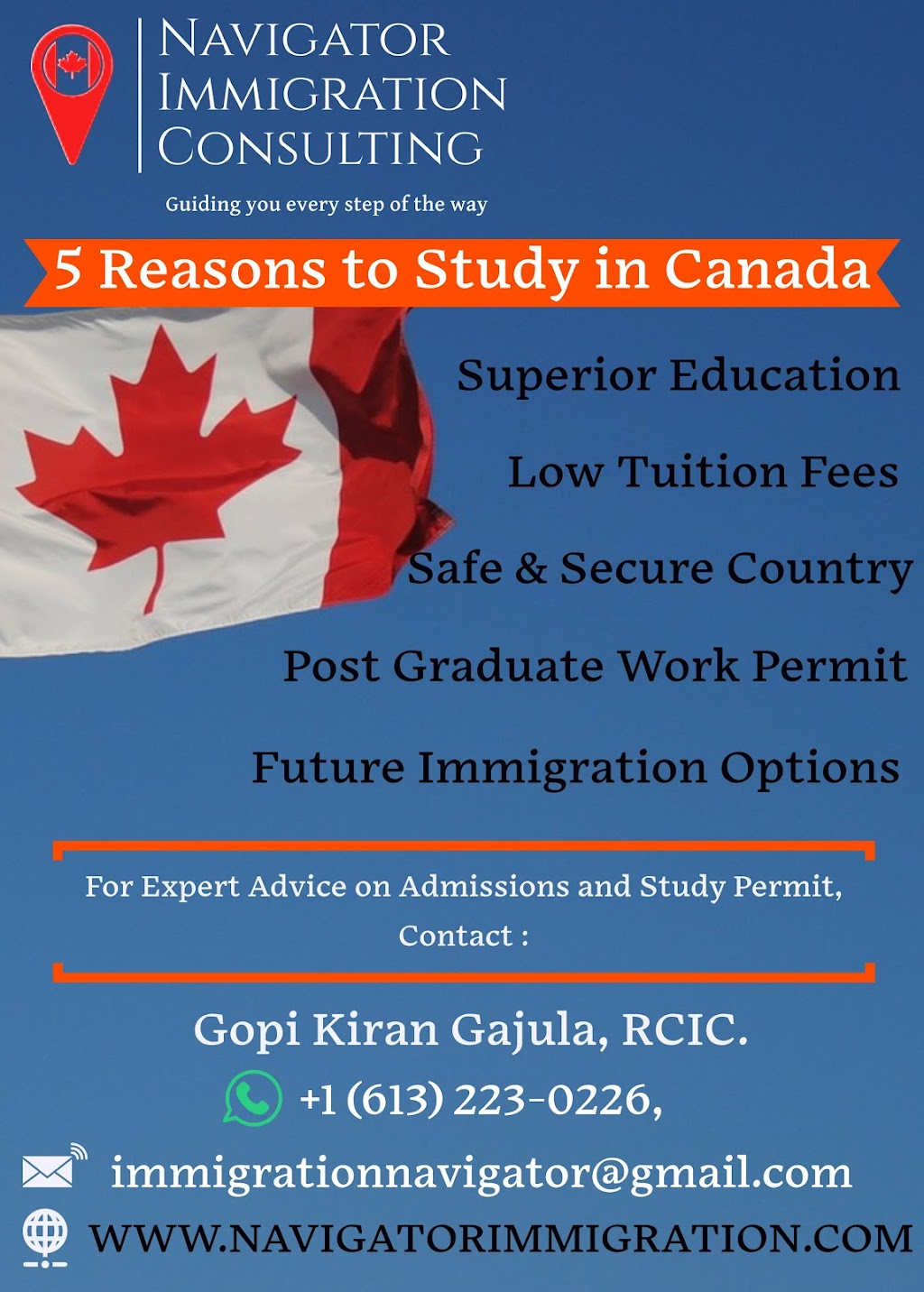 Navigator Immigration Consulting Inc. | 12 Blackdome Crescent, Kanata, ON K2T 1A9, Canada | Phone: (613) 223-0226