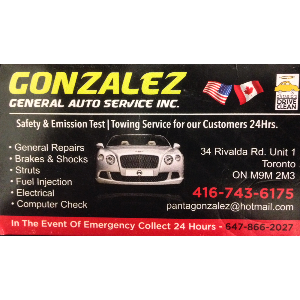 Gonzalez General Auto Service | 34 Rivalda Rd, North York, ON M9M 2M3, Canada | Phone: (647) 866-2027