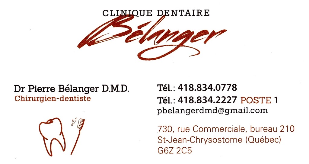 Clinique Dentaire Bélanger | 730 Avenue Taniata, Saint-Jean-Chrysostome, QC G6Z 2C5, Canada | Phone: (418) 834-0778