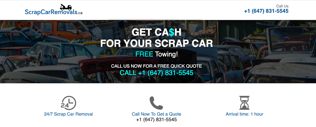 Scrap Car Removals.ca | 450 Rutherford Rd N, Brampton, ON L6V 3S1, Canada | Phone: (647) 831-5545