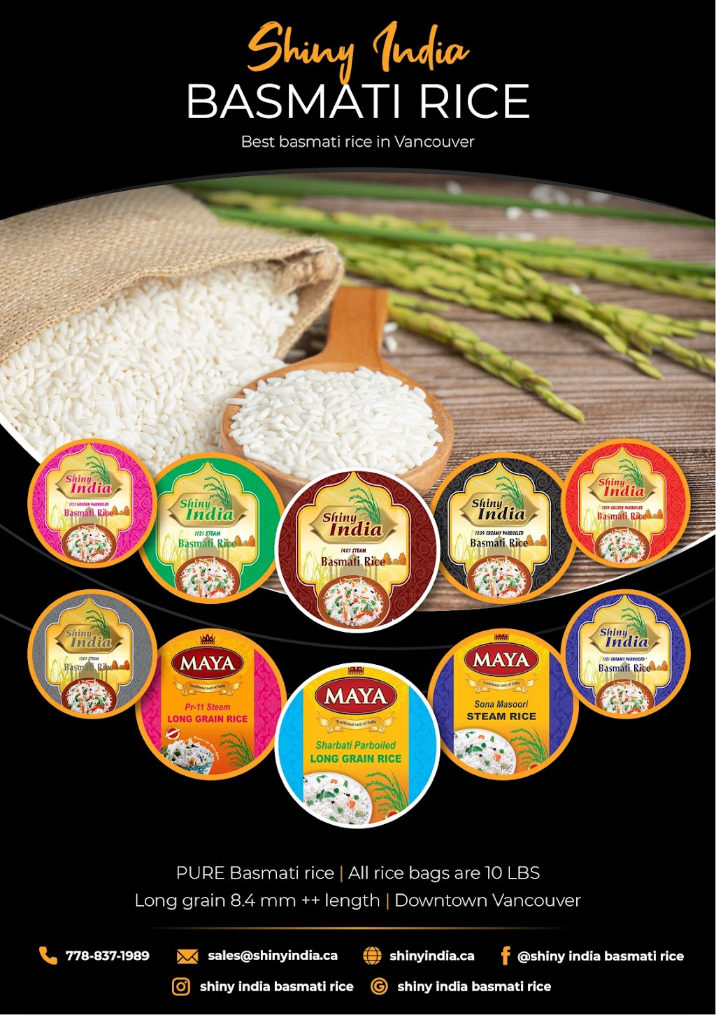 Shiny India Basmati Rice | 1600 D Beach Ave #1210, Vancouver, BC V6G 1Y6, Canada | Phone: (778) 837-1989