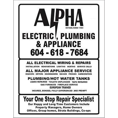 ALPHA ELECTRIC | W 22nd Ave, Vancouver, BC V6S 1J7, Canada | Phone: (604) 618-7684