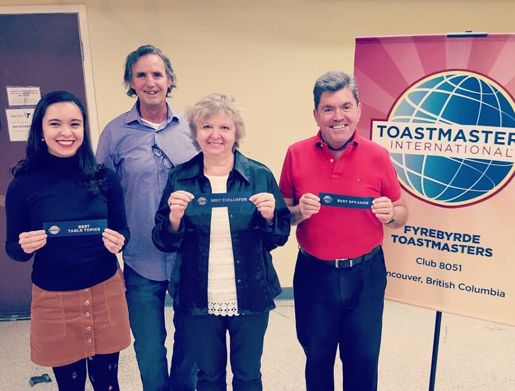 Fyrebyrde Toastmasters Club | 1440 W 12th Ave, Vancouver, BC V6H 1M8, Canada | Phone: (778) 908-3732