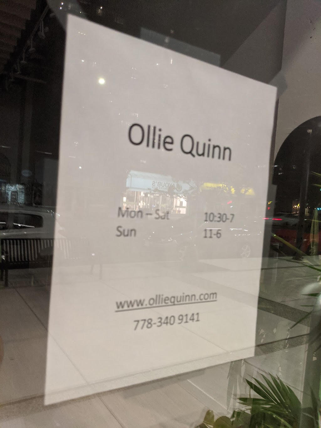 Ollie Quinn | Unit CRU3, 1315 Lonsdale Ave, North Vancouver, BC V7M 2H7, Canada | Phone: (778) 340-9141