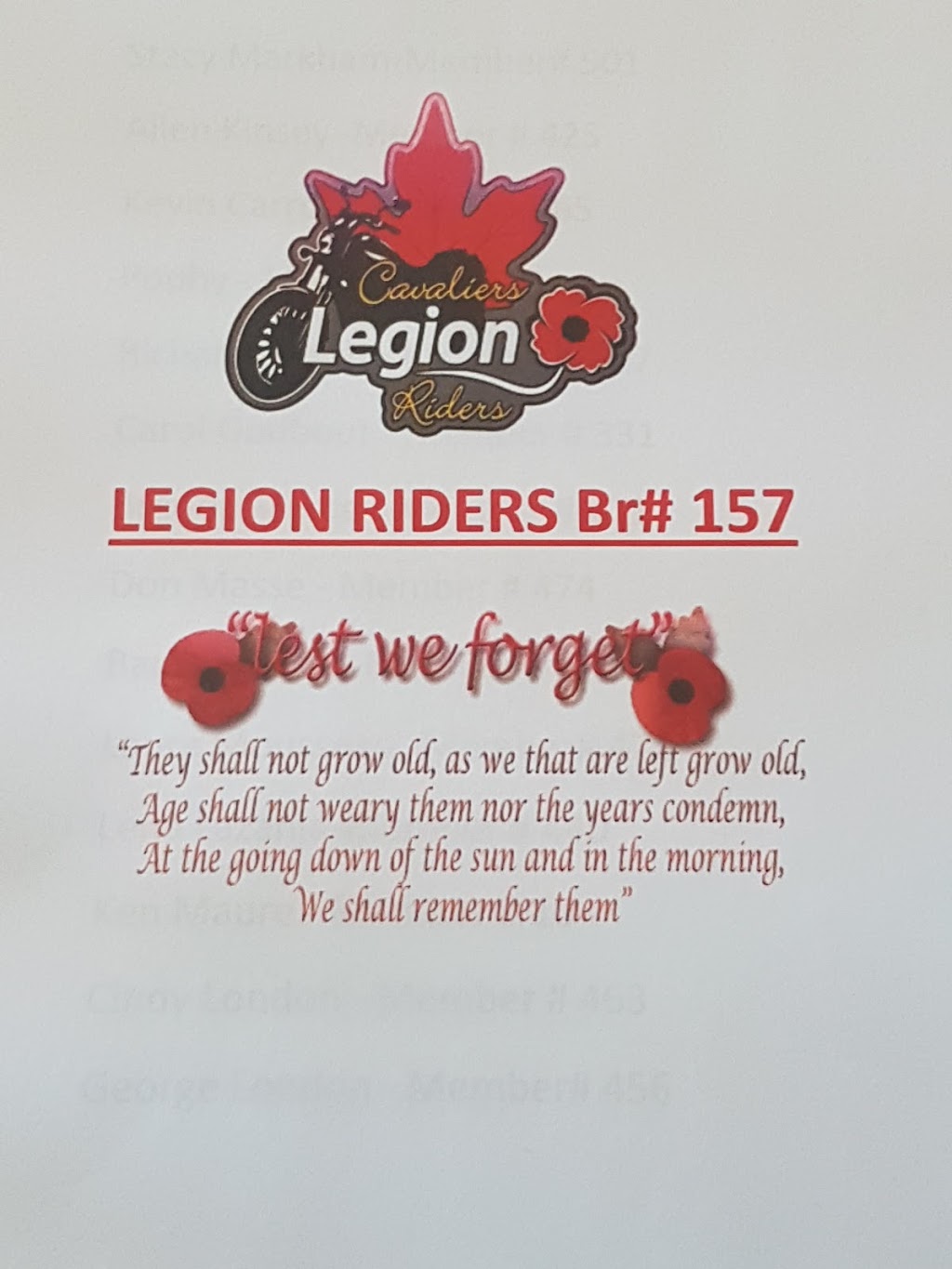 Royal Canadian Legion Fort Malden Branch 157 | 281 Dalhousie St, Amherstburg, ON N9V 1X1, Canada | Phone: (519) 736-4485