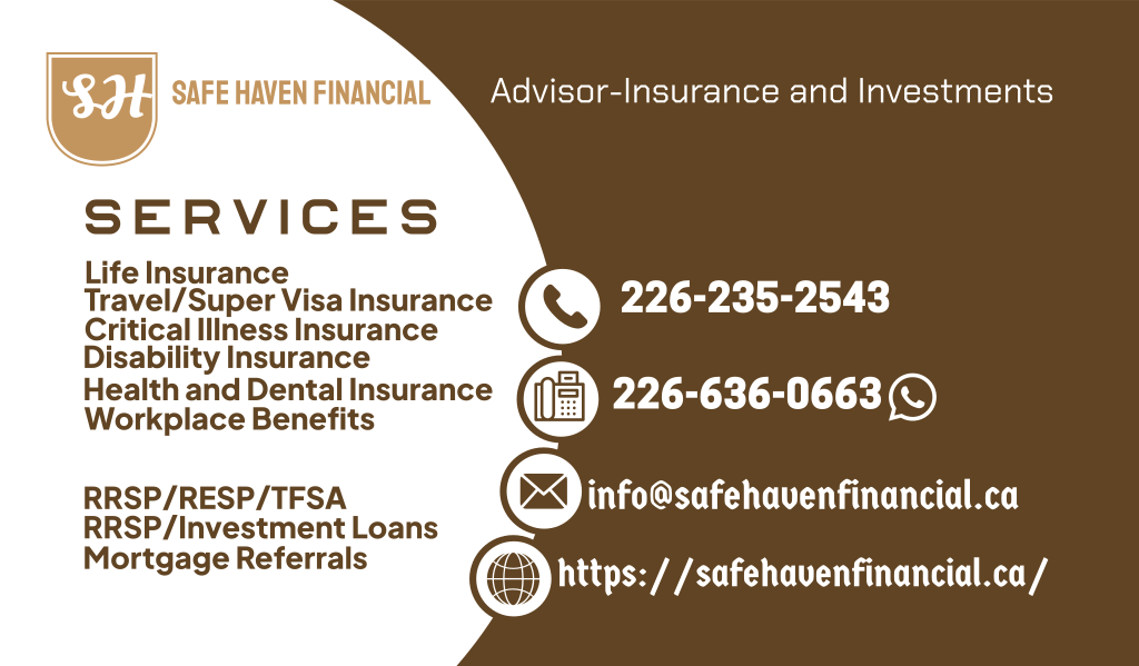 Safe Haven Financial | 3016 Meadowgate Blvd, London, ON N6M 1L2, Canada | Phone: (226) 636-0663