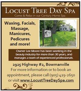 Locust Tree Day Spa | 2925 Durham Regional Hwy 2, Bowmanville, ON L1C 3K5, Canada | Phone: (905) 419-2650