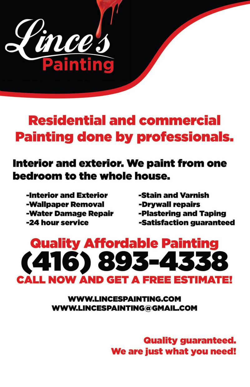 Linces Painting | 25 Oban Ave, Maple, ON L6A 2E2, Canada | Phone: (647) 271-7927