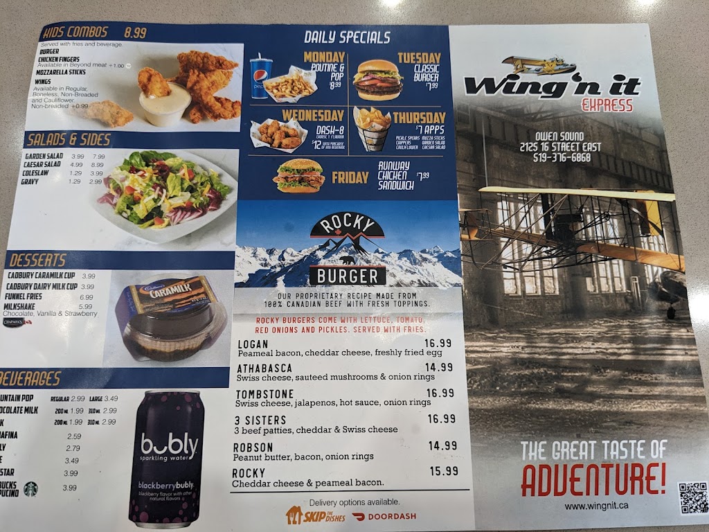 WingN It Express | 2125 16th St E, Owen Sound, ON N4K 0E2, Canada | Phone: (519) 376-6868