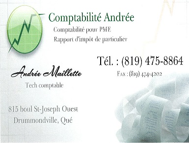 Andrée Maillette - Comptabilité | 815 Boulevard Saint-Joseph O, Drummondville, QC J2E 1K3, Canada | Phone: (819) 475-8864