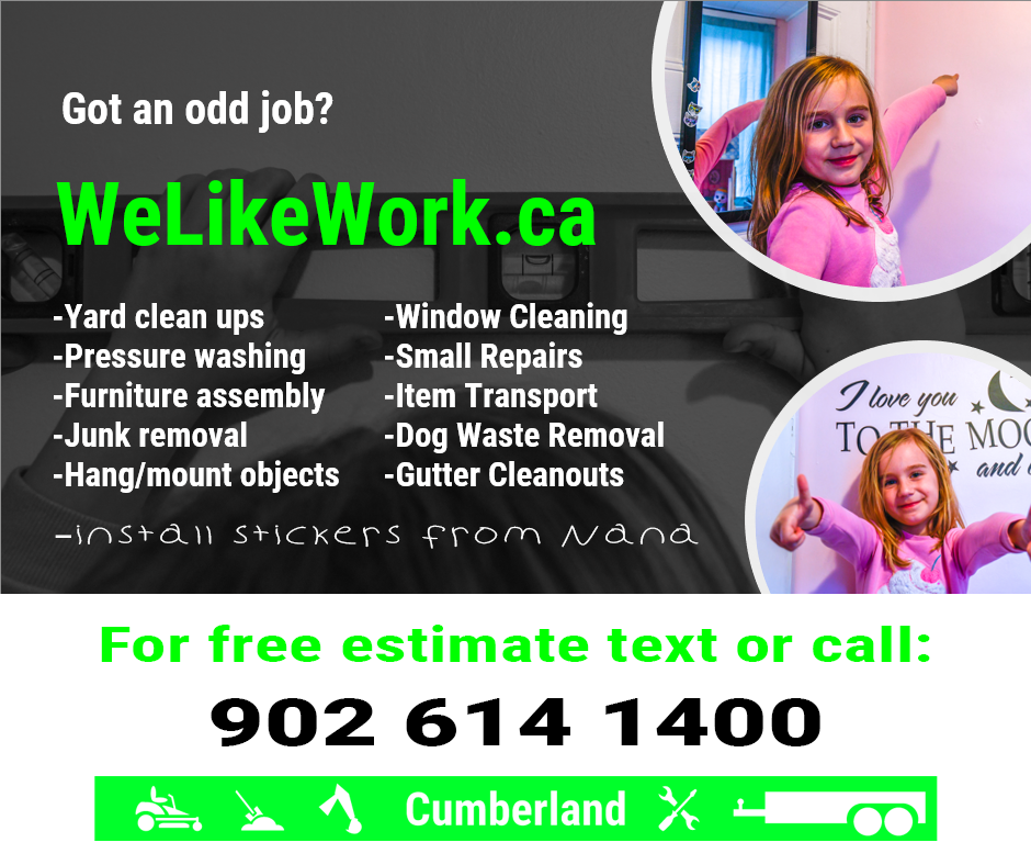 We Like Work | 132 Percy Brownell Ln, Northport, NS B0L 1E0, Canada | Phone: (902) 614-1400