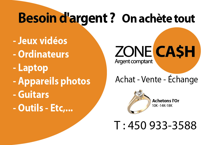 Zone Cash | 398 Boulevard Cartier O, Laval, QC H7N 2K7, Canada | Phone: (450) 933-3588