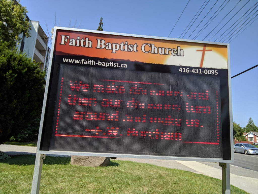 Faith Baptist Church | 3837 Lawrence Ave E, Scarborough, ON M1G 1R2, Canada | Phone: (416) 431-0095