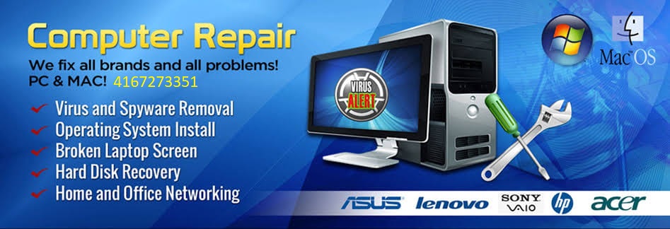 Computer Repair and Services 90 | 12 Shiraz Dr, Brampton, ON L6R 0W7, Canada | Phone: (416) 727-3351