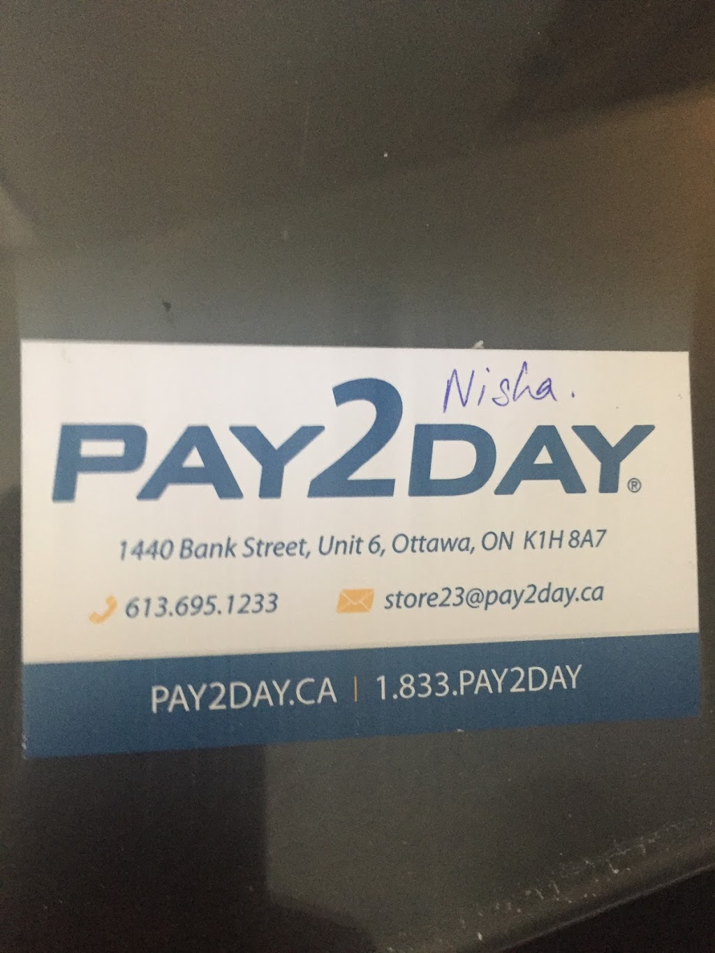 Pay2day | 1440 Bank St Unit 6, Ottawa, ON K1H 8A7, Canada | Phone: (613) 695-1233