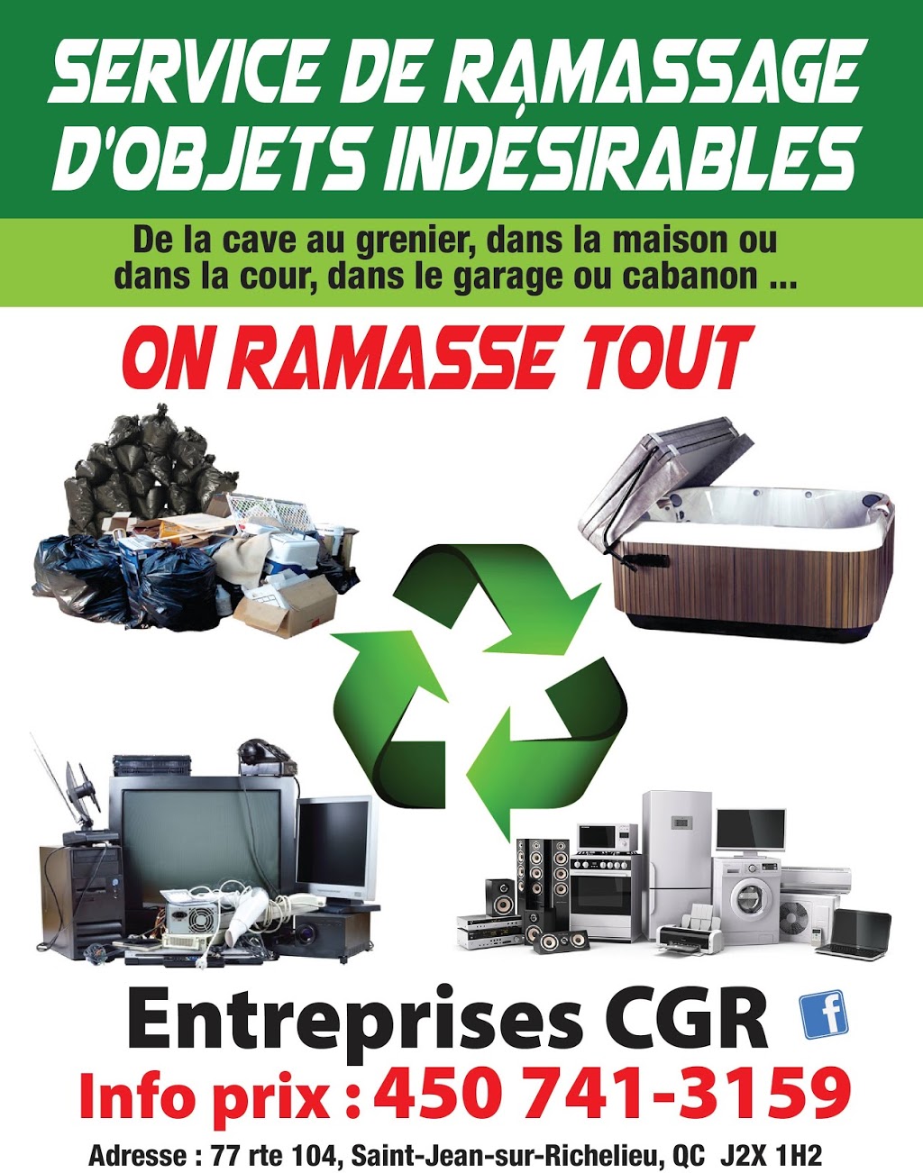 Entreprise cgr | 77 QC-104, Saint-Jean-sur-Richelieu, QC J2X 1H2, Canada | Phone: (514) 883-9841