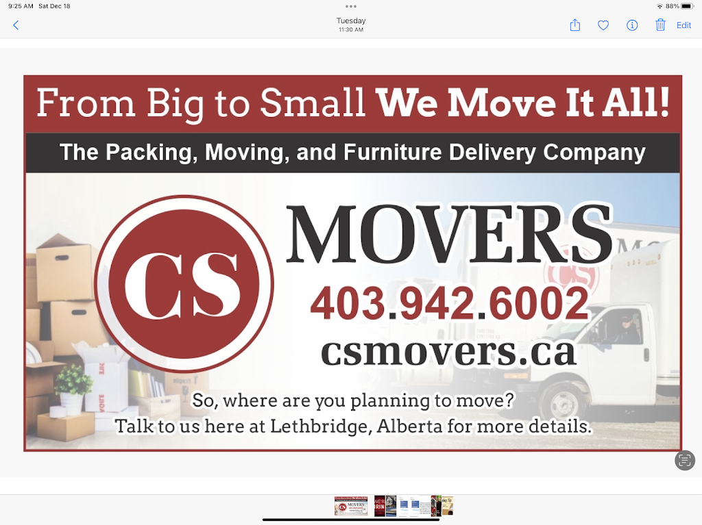 CS Movers | 906 10 Ave S, Lethbridge, AB T1K 0A3, Canada | Phone: (403) 942-6002