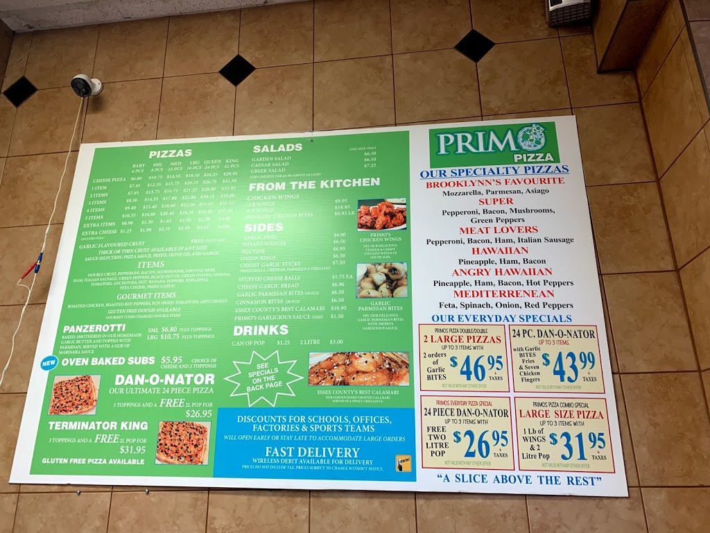 Primo Pizza | 9733 Tecumseh Rd E, Windsor, ON N8R 1A1, Canada | Phone: (519) 735-6008