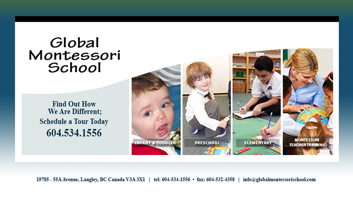 Global Montessori School | 19785 55 A Ave, Langley City, BC V3A 3X1, Canada | Phone: (604) 534-1556