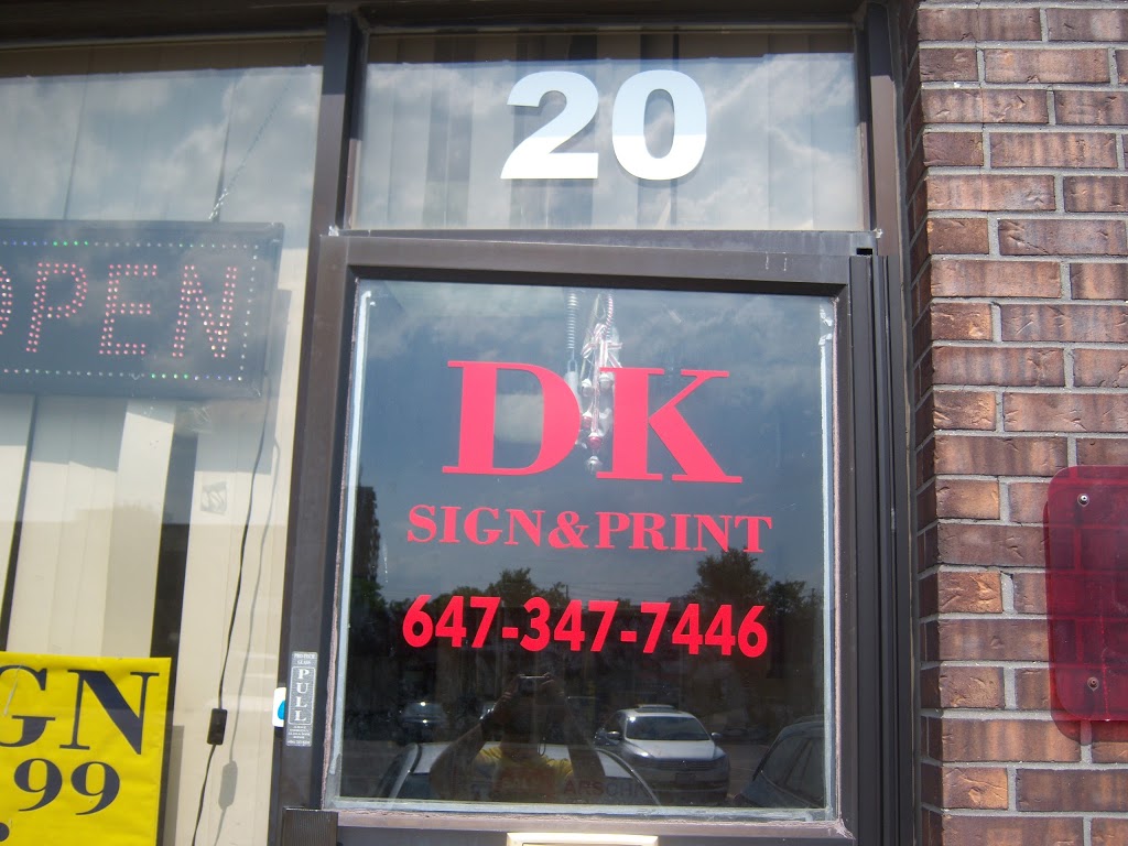 DK Sign and Print Inc | 31 Progress Ave unit 20, Scarborough, ON M1P 4S6, Canada | Phone: (647) 347-7446