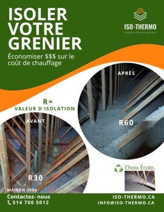 Isolation thermo-grenier inc. | 73 Rue Vallée, Mercier, QC J6R 1N1, Canada | Phone: (514) 700-5012