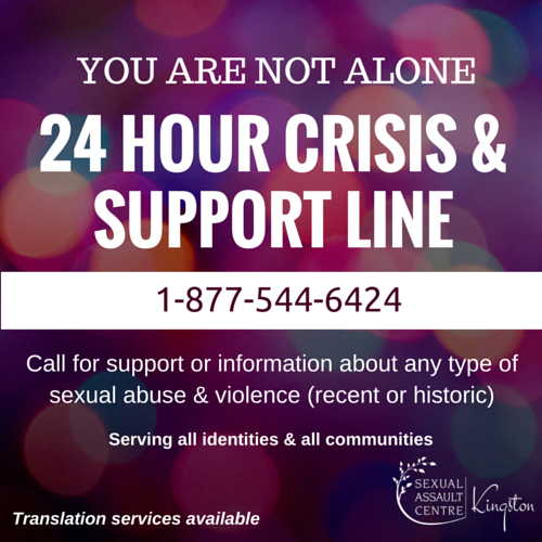 Sexual Assault Centre Kingston | 400 Elliott Ave #1, Kingston, ON K7K 6M9, Canada | Phone: (613) 545-0762