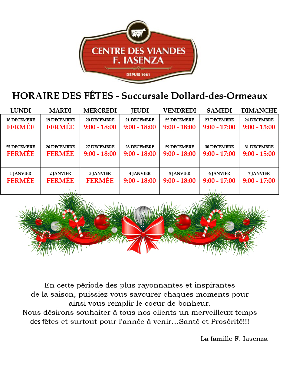 Centre des Viandes F. Iasenza | 2900 Rue du Marché, Dollard-des-Ormeaux, QC H9B 3M2, Canada | Phone: (514) 542-0592