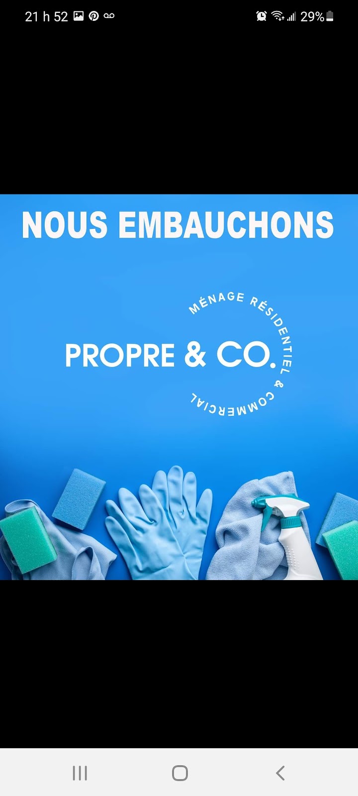 Propre & Co Inc | 522 Rue Cartier, Victoriaville, QC G6R 1G7, Canada | Phone: (819) 919-3441