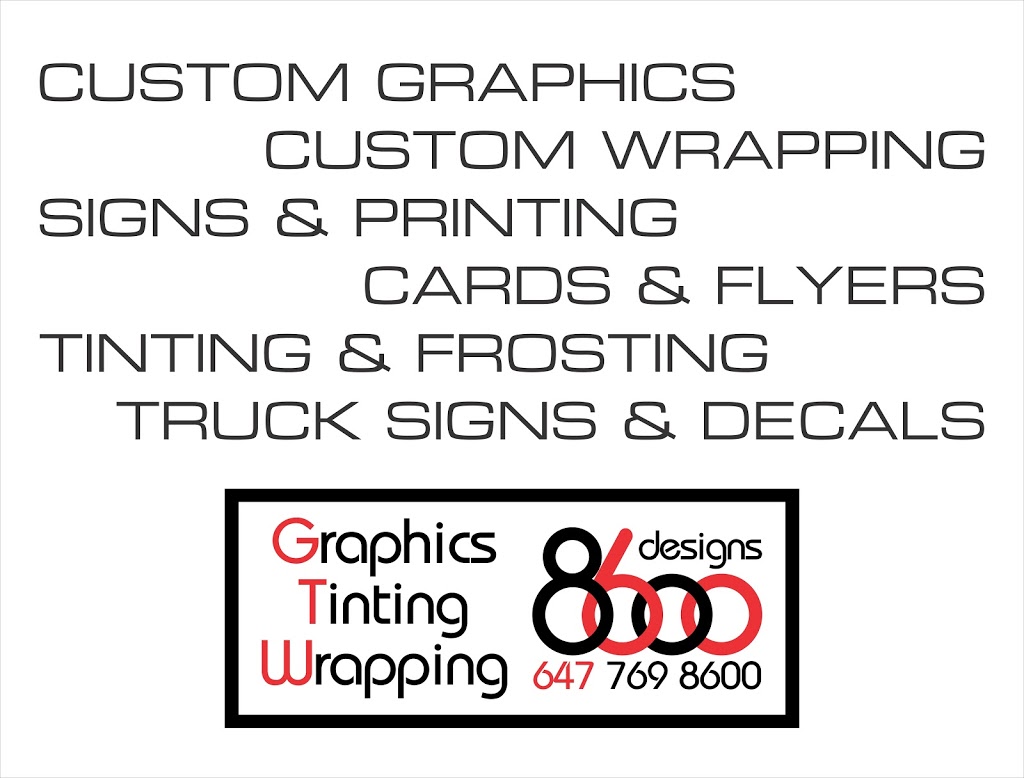 8600 Designs Canada Inc | 373 Steeles Ave W #108, Brampton, ON L6Y 0P8, Canada | Phone: (647) 769-8600