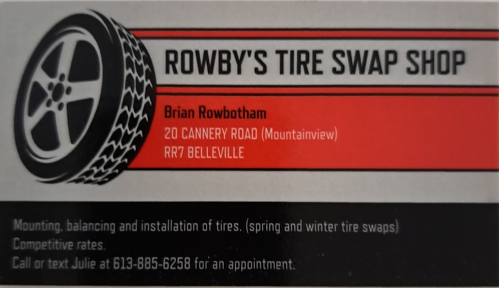 Rowbys Tire Swap Shop | 20 Cannery Rd, Belleville, ON K8N 4Z7, Canada | Phone: (613) 242-6888