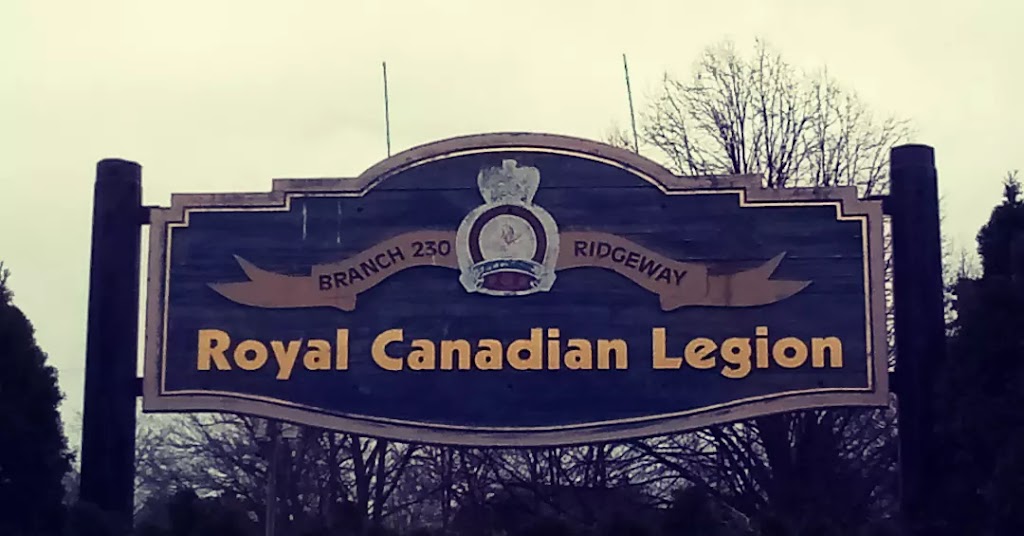Royal Canadian Legion | 228 S Mill St, Ridgeway, ON L0S 1N0, Canada | Phone: (905) 894-5927