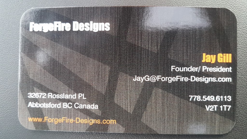 ForgeFire Designs | 31098 Westridge Pl, Abbotsford, BC V2T 5W8, Canada | Phone: (623) 518-3785