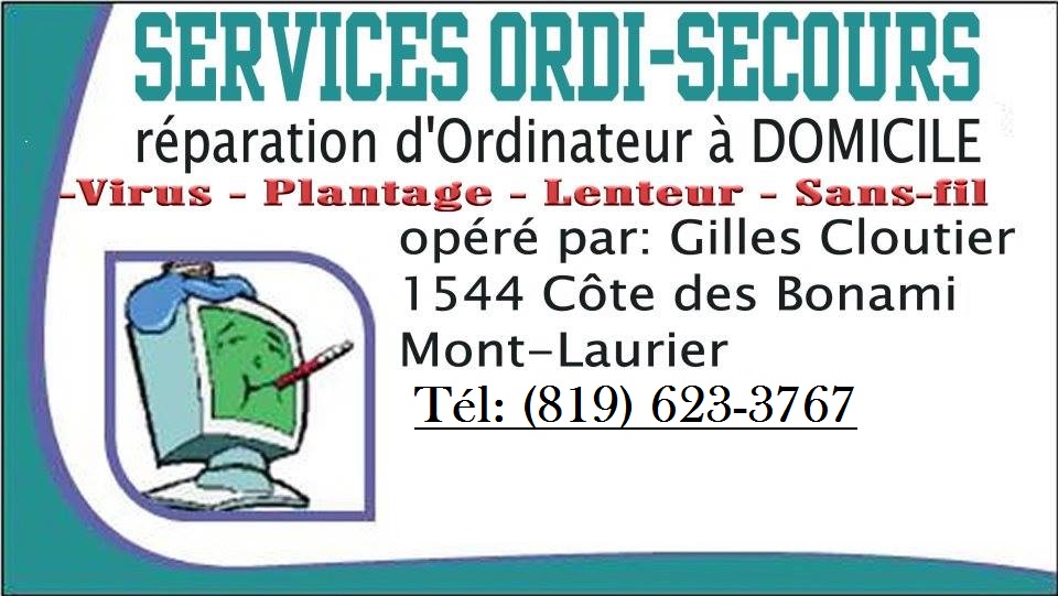 Les Services Ordi-Secours | 1544 Chem. des Bonami, Mont-Laurier, QC J9L 3G5, Canada | Phone: (819) 623-3767