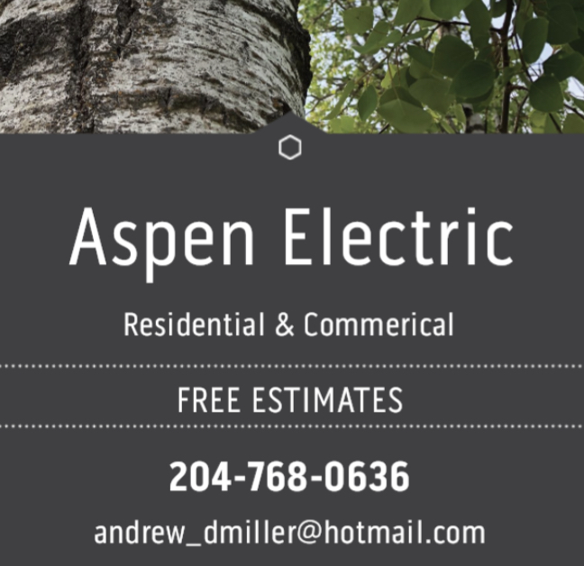 Aspen Electric | Box 184, Argyle, MB R0C 0B0, Canada | Phone: (204) 768-0636